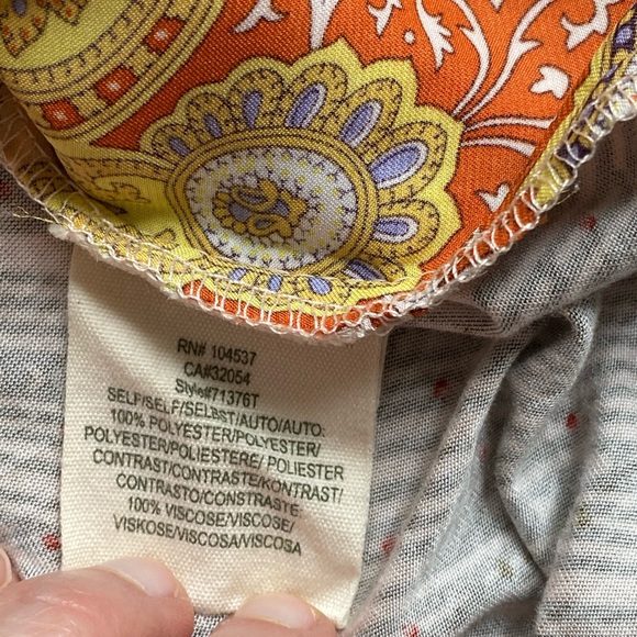 Anthropologie Tiny peach paisley Sunset Blouse XS - Picture 7 of 8